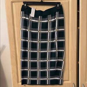 New York & Company Windowpane Check Pencil Skirt in Black and White